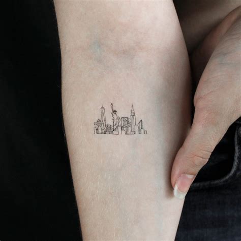 Nyc Skyline Temporary Tattoo Set Of 3