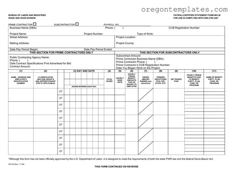 Oregon Payroll Wh 38 Template All Oregon Forms Oregon Payroll Wh 38 Template All Oregon Forms