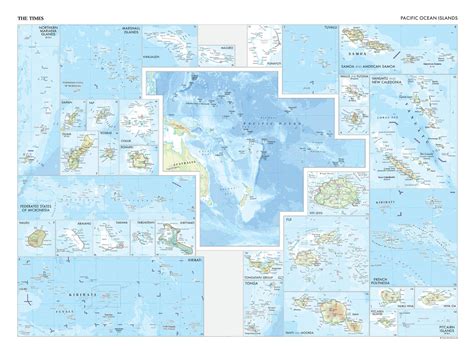 Pacific Ocean Islands Wall Map From The Times Pacific Ocean Islands Wall Map From The Times