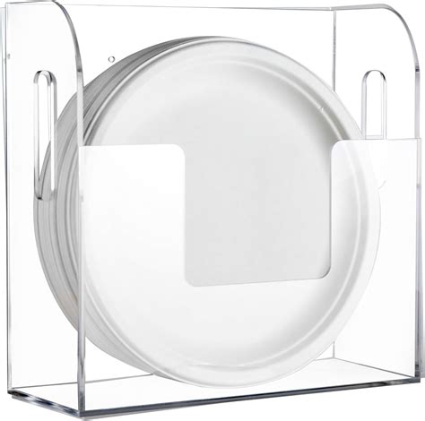 Paper Plate Dispenser Diy 2 Pack Paper Plate Dispenser Space Saving Organizer For 7 10 Inch Disposable Plates Paper Plate Organizer