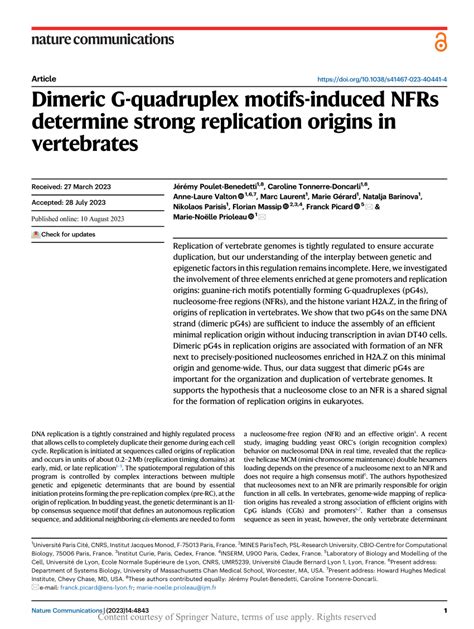 Pdf Dimeric G Quadruplex Motifs Induced Nfrs Determine Strong Pdf Dimeric G Quadruplex Motifs Induced Nfrs Determine Strong