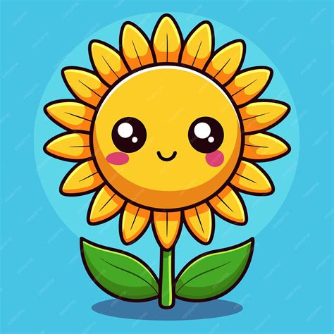 Premium Photo Cute Sunflower Vector Cartoon Illustration For Sunny