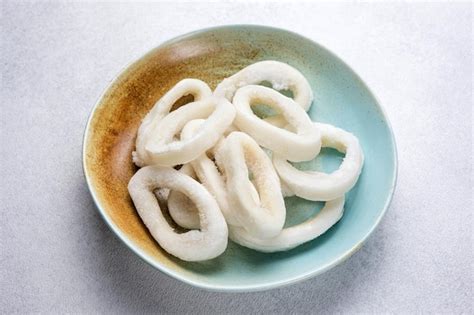 Premium Photo Frozen Squid Rings Close Up Premium Photo Frozen Squid Rings Close Up