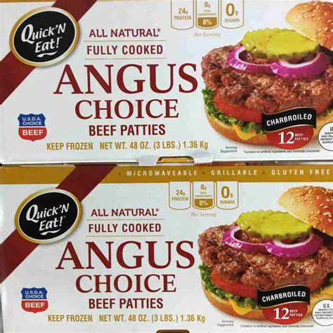 Quick Amp 39 N Eat All Natural Fully Cooked Choice Angus Beef Patties Frozen Quick Amp 39 N Eat All Natural Fully Cooked Choice Angus Beef Patties Frozen