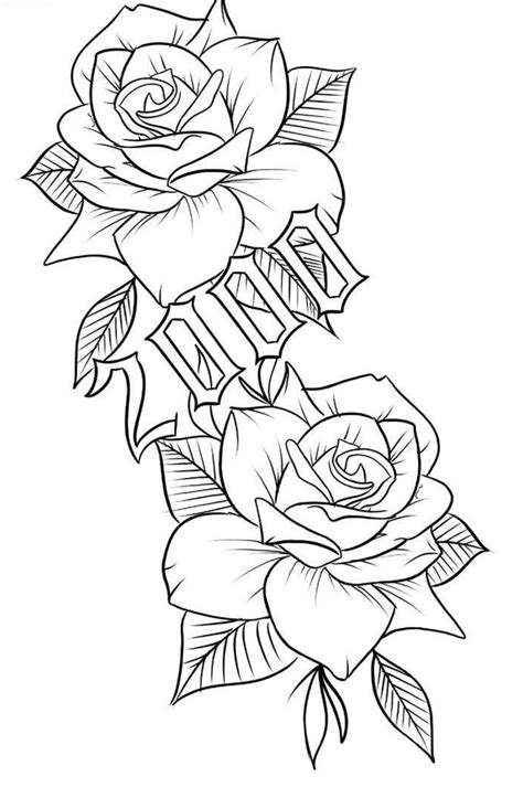 Roses Tattoos Outline