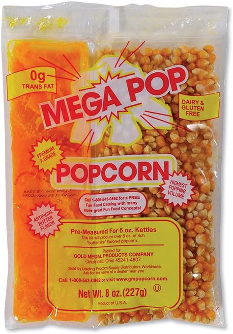 S S Mega Pop Popcorn Oil Kit 6 Oz Bag 36 Pack S S Mega Pop Popcorn Oil Kit 6 Oz Bag 36 Pack