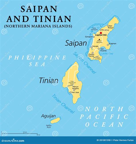 Saipan And Tinian Northern Mariana Islands Political Map Islands Of The Mariana Archipelago Unincorporated Territory And Commonwealth Of Usa Stock Photo Alamy