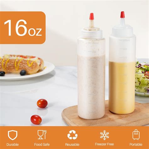 Sauce Bottles Squeeze Squeeze Bottles 16Oz Leak Proof Wide Mouth Condiment Squeeze Bottles For Liquids Sauces Ketchup Oil 6 Pack Ketchup Bottles Sauce Bottles Squeeze Squeeze Bottles 16Oz Leak Proof Wide Mouth Condiment Squeeze Bottles For Liquids Sauces Ketchup Oil 6 Pack Ketchup Bottles