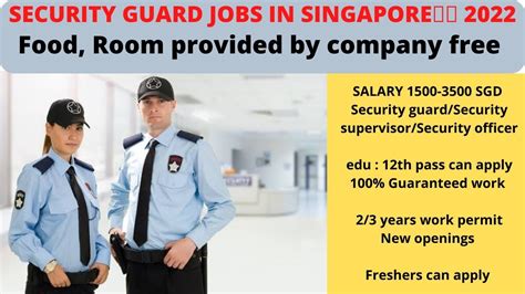 Security Guard Supervisor Jobs In Singapore L Salary 1500 3500 Sgd L