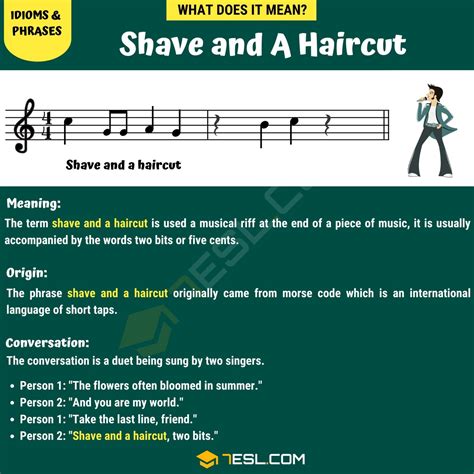 Shave And A Haircut Meaning Origin And Examples 7Esl Shave And A Haircut Meaning Origin And Examples 7Esl