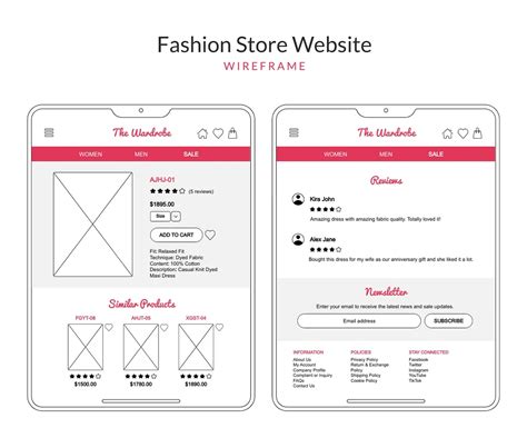 Shopping Website Wireframe Template Visme