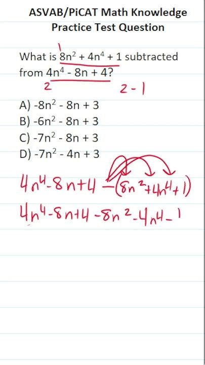 Subtracting Polynomials And Combining Like Terms Asvab Picat Math Subtracting Polynomials And Combining Like Terms Asvab Picat Math