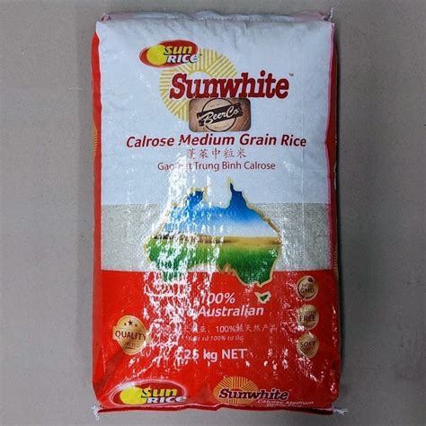 Sunwhite Calrose Medium Grain Rice 25Kg Bag Sunwhite Calrose Medium Grain Rice 25Kg Bag