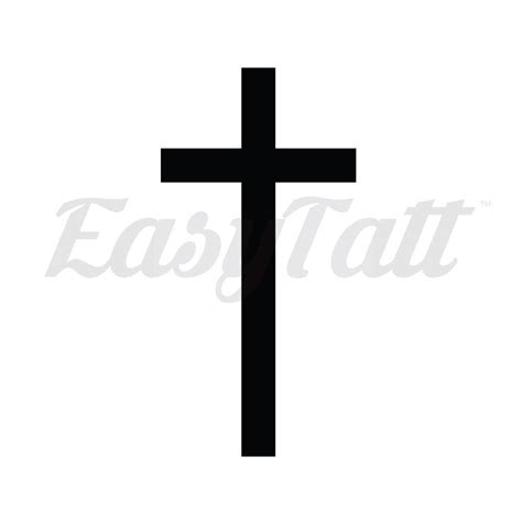Tall Black Cross Temporary Tattoo Easytatt