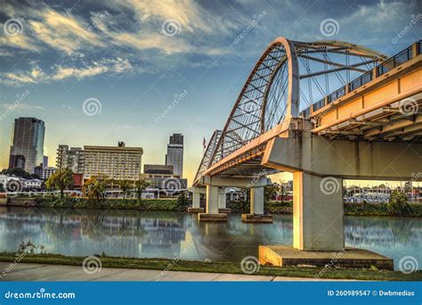 The Broadway Street Bridge Spanning Over The Arkansas Rive Stock Image The Broadway Street Bridge Spanning Over The Arkansas Rive Stock Image