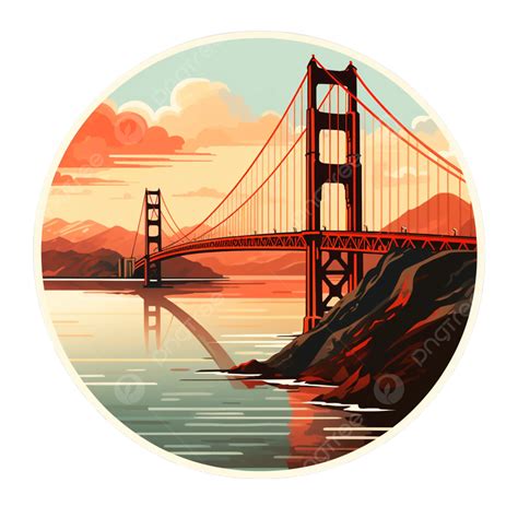 The Golden Gate Bridge Usa Spain Sticker Bridge Clipart Gate Clipart