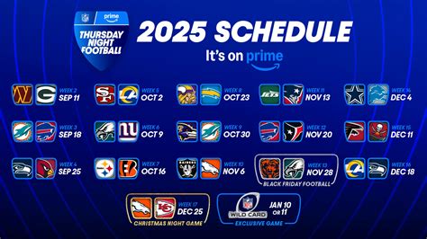 Thursday Night Football 2025 Schedule Watch Live On Prime Video Thursday Night Football 2025 Schedule Watch Live On Prime Video