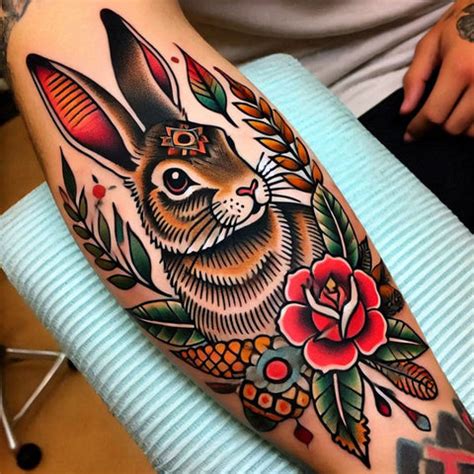 Traditional Rabbit Tattoo