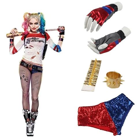 Tv Character Harley Quinn Costume Halloween Suicide Squad Harley Quinn Costume Jacket T Shirt Shorts Gloves Belt Set Harley Quinn Costume Adult Tv Character Harley Quinn Costume Halloween Suicide Squad Harley Quinn Costume Jacket T Shirt Shorts Gloves Belt Set Harley Quinn Costume Adult