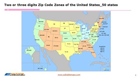 Usa Zip Code Map Editable Powerpoint Maps