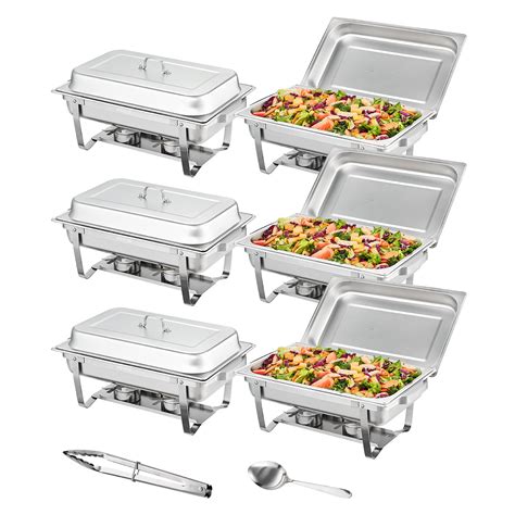 Vevor Chafing Dish Buffet Set 8 Qt 4 Pack Stainless Chafer W 4 Full Vevor Chafing Dish Buffet Set 8 Qt 4 Pack Stainless Chafer W 4 Full