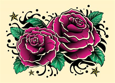 Vintage Traditional Rose Flower Flash Tattoo 36107124 Vector Art At Vintage Traditional Rose Flower Flash Tattoo 36107124 Vector Art At