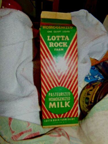 Vintage Waxed Quart Milk Carton Lotta Rock Littleton Nh Ebay