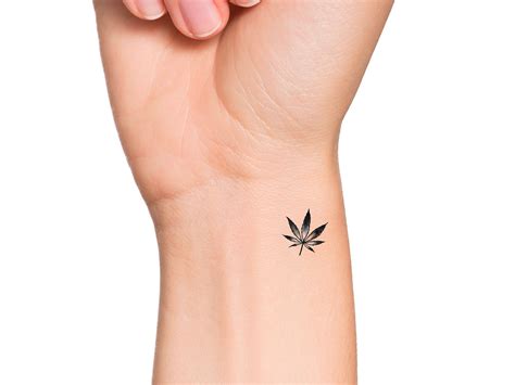 Weed Leaf Temporary Tattoo Etsy