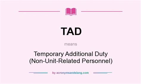 What Does Tad Mean Definition Of Tad Tad Stands For Temporary Additional Duty By Acronymsandslang Com