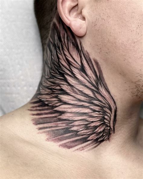 Wing Tattoo Neck Etsy Wing Tattoo Neck Etsy