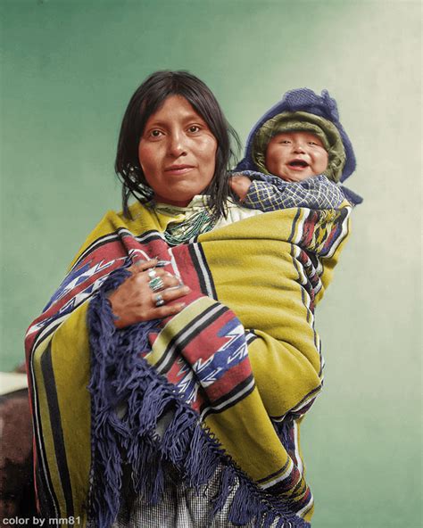 Woman And Child From Jemez Pueblo New Mexico 1914 R Colorization